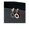 Fashion Earrings EarDrop Unbalance Style Stainless Steel Double Circle Ear