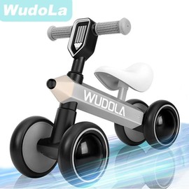 Baby Balance Bike, Bike for 1 Year Old, Birthday Gifts for Boys and Girls, No Pedal 4 Silence Wheels & Soft Seat First Bike, Baby Sports , Birthday Gift:_Grey