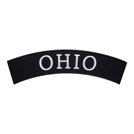 PatchStop Ohio State Top Rocker Large Biker Patches for Vests Motorcycle Jackets -12x3.5in Iron On USA Travel Souvenir Embroidered Emblem - Big Sew On Patch for Leather Backpacks Luggage
