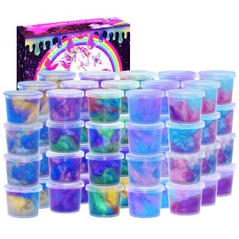 BVEHSR - 48 paquetes de Galaxy Putty Slime, recuerdo de fiesta para niños, niñas y adultos, antiadherente, alivio del estrés y la ansiedad, húmedo, juguete de limo súper suave, relleno para cesta de
