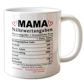 Mama Tasse Beste Mama geschenk Nährwertangaben zum Geburtstag Geburtstagsgeschenk mama muttertagsgeschenke für Mutter