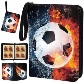 Mineup Scrapbook for Football Cards, 50 Pages Football Cards Scrapbook, Football Trading Card Album for 400 Cards, Large Cards Book, 3 Rings Card Folder, Gifts for Boys and Girls