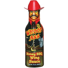 WHOOP ASS Honey Cowboy BBQ Barbecue Wing Sauce – Try if you dare! – Perfect Gourmet Gift for the Wing Sauce Fan
