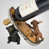 Lipco Polystone Bear, Moose, and Canoe Wine Bottle Holder, 7.5-inch