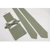 Mens Solid Linen Tie and Pocket Square Set - Slim