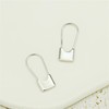 Sterling Silver Padlock Square Safety Pin Hoop Drop Cuff Earrings