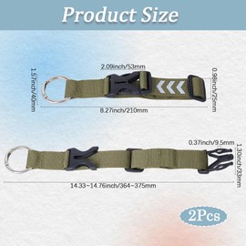 GORGECRAFT 2Pcs Add a Bag Luggage Strap Adjustable Jacket Gripper Holder Olive Suitcase Belt Reflective Arrow Pattern Carry Clip Strap with Buckle Ring Hook for Extra Bags Travel Connector Accessories