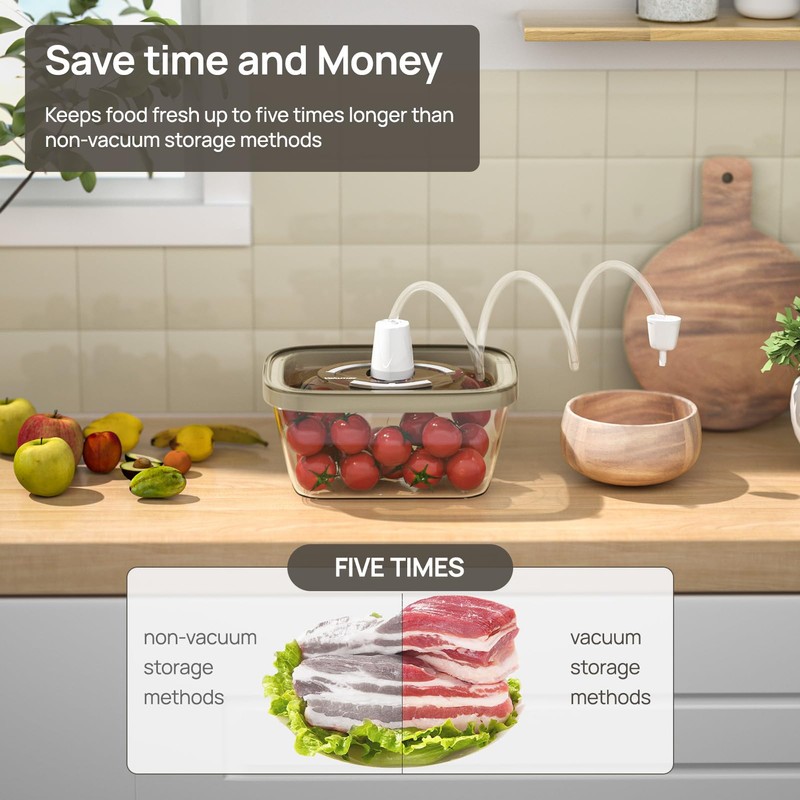 2PCS Vacuum Seal Food Storage Containers, Vakumar Vacuum Sealer containers