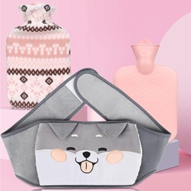 Pack of 3 Heat Belt Back, Hot Water Bottle, 1 Litre Hot Water Bottle Belt, Hot Water Bottle with Cover, Period Heat Belt, Puppy Animal Hot Water Bottle, Small for Back, Belly and Neck, Rubber Hot