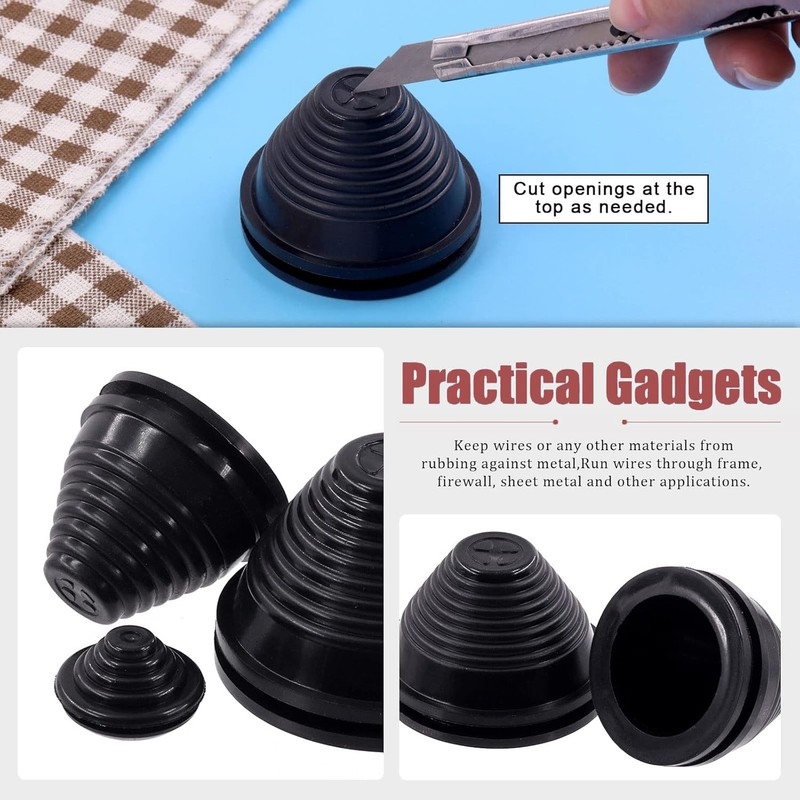 TA-VIGOR 4Pcs Conical Rubber Grommet Mount Dia 35mm Drill Hole