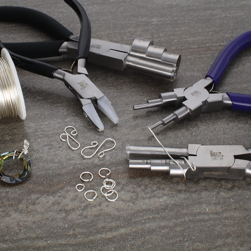 Beadsmith ビッグラッパープライヤー – マルチステップラッピングツール – 13、16、20mmバレル – 長さ7インチ、1.25インチのステンレススチールジョー クッショングリップ –