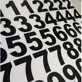 Lot of 40 (4 of Each Number Form 0 to 9) Sheet 4" 4 inch Tall, Black Color Self Adhesive Vinyl Mailbox, Doors, Tool Box, Locker, Custom Numbers Decal Stickers (Arial Font)