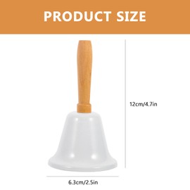 MAGICLULU Christmas Hand Bell 1Pcs Xmas Hand Call Bell Handbell with Wooden Handle Solid Loud Hand Bell for Christmas Dinner Calling Decor White Metal Handle Bell