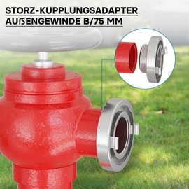 Storz-Coupling Adapter B/75mm with Male Thread 3 inch (87,45 mm)