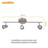 Sunlite 45065 24” Straight Track Light Fixture, GU10 Base, 50