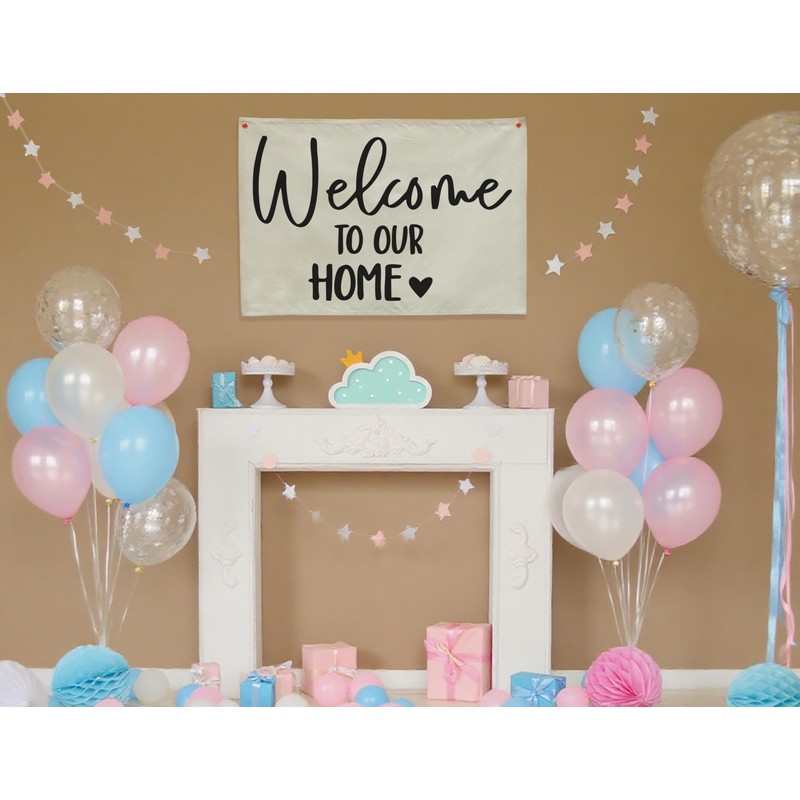 Welcome Party Wall Decor-Home Party Sign Decor-Rectangular Canvas Banner-Entryway Outdoor