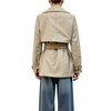 Lucidy Women's Classic Short Khaki Trench Coat - Belted Double