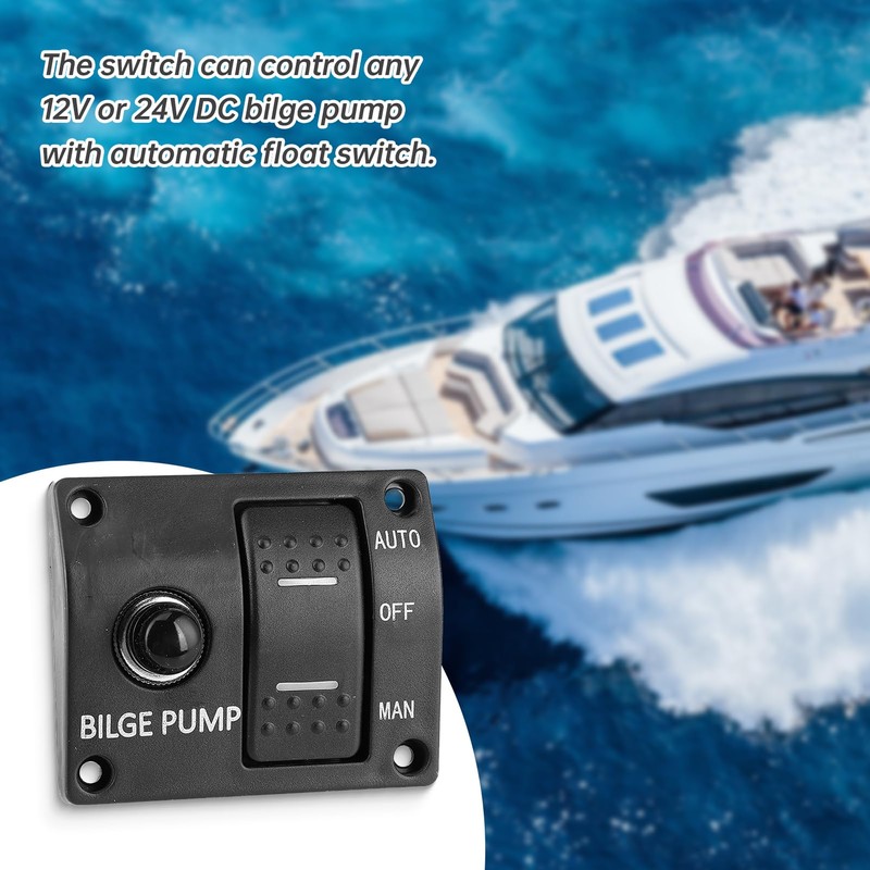 Kelepu 3 Way Bilge Pump Switch Panel with LED Indicator,