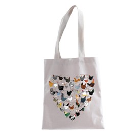 Funny Chicken Shopping Bag, Chicken Fans Gift, Tote Bag for Chicken Lovers, Chicken Travel Bag, chicken heart tote ku