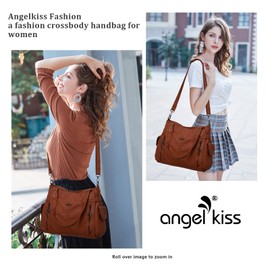 Handbag Hobo Women Shoulder Bag/Handbag Roomy Multiple Pockets Fashion PU Tote, Coffee