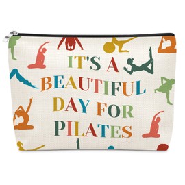 Pilates Gym Makeup Bag Pilates Instructor Gifts for Women Birthday Gifts for Sports Lover Cosmetic Pouch for Yoga Travel Workout Toiletry Bag Fits Essentials