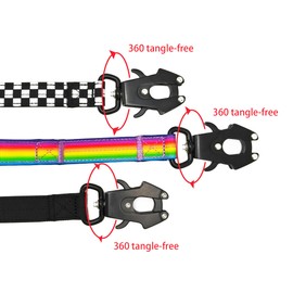 Neoprene Padded Comfortable Two-Handle Heavy Duty Dog Leash – Double Handles for Walking, Training & Traffic Control – Perfect for Medium & Large Size Dogs (Black)