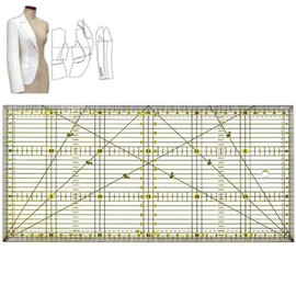 LIKENNY Multi-functional Ruler, Sewing Ruler, Patchwork Ruler, Iron Ruler, Measuring Tool, Iron Ruler, Sewing Tool, Craft Tool, DIY Sewing Supplies, Dressmaker, Costume Design, Drafting Template (11.8