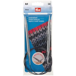 Prym 212214 Rundstricknadeln MS 80 cm 8,00 mm silberfarbig