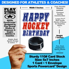 Hockey All Star Birthday Card 1-Pack (5x7) Super Star Illustrated Sports Birthday Cards Greeting Cards- Awesome for Hockey Players, Coaches and Fans Birthdays, Gifts and Parties!