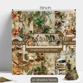 Scrapbook Paper 6X6, Card Making Supplies, Single-Sided Cardstock Paper Pads, Decorative Craft Paper, Old Newspaper Pattern Paper Pack, Decopodge Papers, Scrapbooking junk journal Supplies-24 Sheets