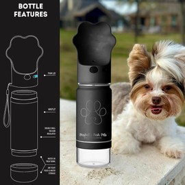 Perfectly Posh Pets Tumbler - Stainless Steel 14 oz Pet Water Bottle for On-The-Go - Double Vacuum Insulation, BPA-Free Dispenser, Wristlet Handle