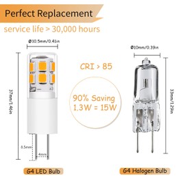 I-SHUNFA G4 LED Bulb AC 120V Warm White 10 Pack