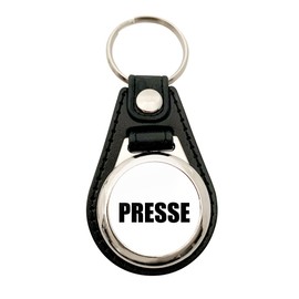 Huuraa Keyring Press Lettering Pendant Size with Motif for Journalists Gift Idea for Friends and Family, Metal with faux leather