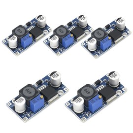 DC to DC Buck Converter, 5 Pack Adjustable Voltage Regulator 3.0-40V to 1.5-35V High Efficiency Step Down Power Supply Module for DIY Electronics LM2596 Current Transformer 3A Max Current