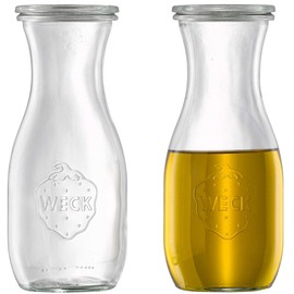 Weck Juice Jar - (2) 764 1/2-Liter jar with Rubber Rings, Steel Clamps, Glass Lids