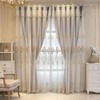 Amidoudou 1 Pair European Curtains with Valance Attached Double Layer