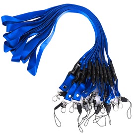 Segarty Neck Strap Ranking Strap, Set of 10, Blue, Cell Phone Strap, Employee Card Neck Lanyard, Name Tag, School ID Card, Ticket Holder, Key Fall Prevention, Flat Strap, Easy to Put on and Take off,