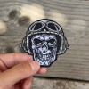 Patchwork Paradise Biker Skull with Helmet Embroidered Iron-On Patch Biker