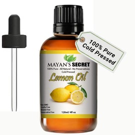 Lemon Oil Essential Oil/Cold Pressed, Natural, Undiluted Oil Large 4 Ounces Glass Bottle
