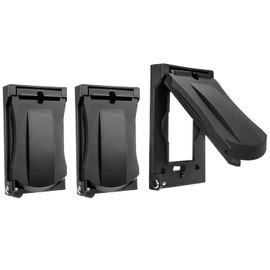 [3 Pack] BESTTEN Outdoor Outlet Cover for GFCI and Decor Receptacle, Weather Proof, Vertical/Horizontal Auto-Closing Lid, UL Listed, Black, H4.65” x W2.87” x D0.71”