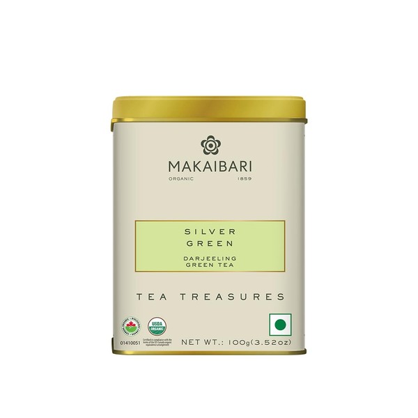 Makaibari Tea Treasures- Darjeeling Silver Green Tin Caddy 100 Gram