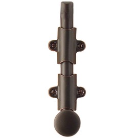 Emtek 8511 6" Solid Brass Surface Bolt with Strikes and Screws, Oil Rubbed Bronze