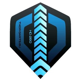 THOR-DARTS 30 pieces (10 set) blue F1 extra strong darts flights HD-280 blue black 150 micron flys extra long durable standard shape ultra strong blue-black HD150 Plus (blue)