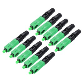 MECCANIXITY SC/APC Fiber Optic Quick Connector, Single Mode Embedded SC Fiber Optic Fast Connectors Adapter for CATV Network, Pack of 10