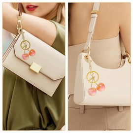Sqsyqz 1PC Cherry Bag Charm, Cute Cute Cherry Charm, Cherry Keychain serve as Bag Charms for Handbags, Charms for Purse (Pink)