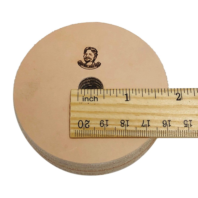 3" Leather Honing Wheel - Buffing Compound Included (3/4" Wide)