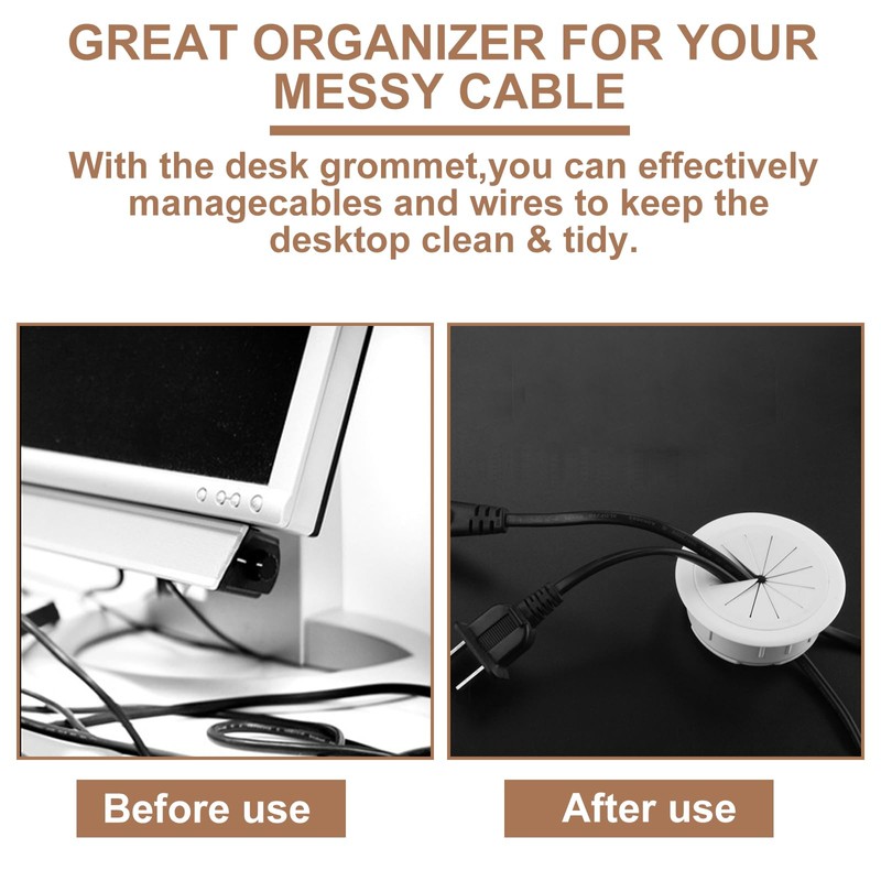 QINGYIWL 6 Pieces Cable Grommet Desk, 60 mm Cable Pass