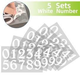 Diggoo 6" House Number, Mailbox Sticker for Outside, Address Number for House, 2 Set Self Adhesive Mail Box for Mailbox, Office, Window, Door, Cars, Trucks, Home, Signs, Address- White