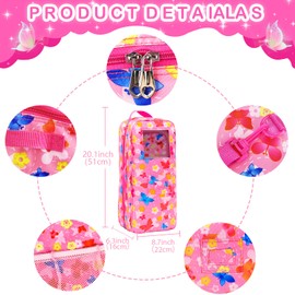 ZITA ELEMENT American 18 Inch Doll Butterfly Design Carrier Case Travel Bag, Doll Crossbody Shoulder Bag Backpack with Dress, Sunglasses, Hair Clip, Bracelet and Cushion for 18 Inch Doll Accessories