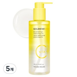 Holika Holika Gold Kiwi Vita C Plus Brightening Cleansing Oil, 5 pieces, 200ml / 홀리카홀리카 골드키위 비타C 플러스 브라이트닝 클렌징 오일, 5개, 200ml